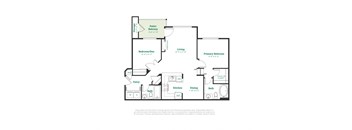 this floor plan is an approximation of a 1125 sq ft 2 bedroom