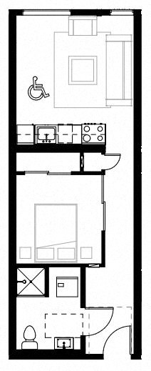 a small kitchen with a stove and a sink