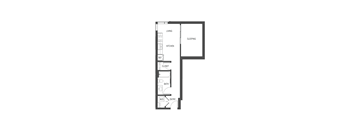 A black and white drawing of a floor plan of a house.