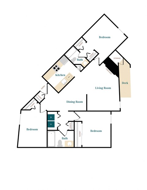 a floor plan of a home with a bedroom and a living room
