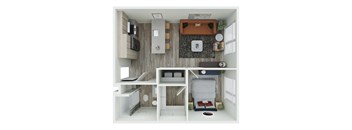 a1 floor plan  1 bedroom with 2 baths  129