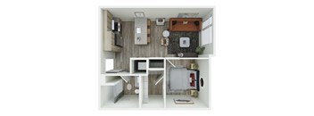 a1 floor plan  1 bedroom with 2 baths  129