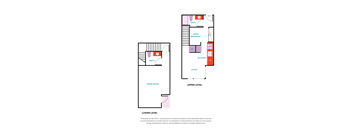 a floor plan of a house with a lower level and a upper level floor plan