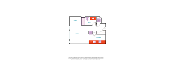 a floor plan of a unit with a bedroom and a living room