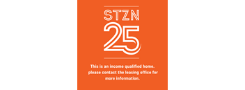A sign indicating that it is an income qualified home and directs to contact the leasing office for more information.