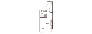a floor plan for a 1 bedroom apartment