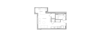 bedroom floor plan of a 1100 sq ft roommates apartment