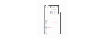 a floor plan of a 1 bedroom floor plan