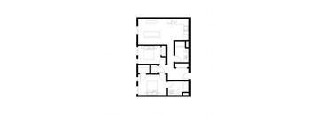 A black and white image of a floor plan of a house.