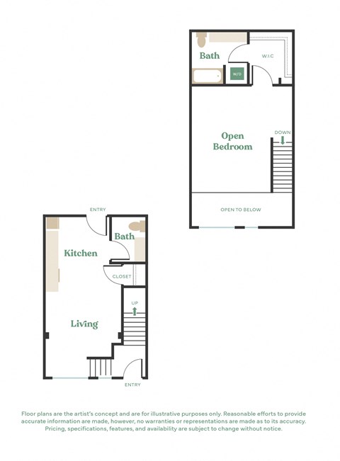 a floor plan of a house with a kitchen and a living room