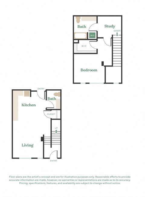 a floor plan of a house with a kitchen and a living room