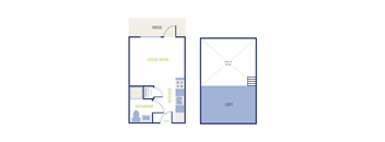A diagram of a house layout with labeled rooms.