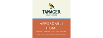 Tanager Apartments offers affordable income qualified homes.