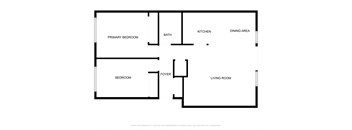 A black and white floor plan of a house with a living room, dining area, kitchen, and several bedrooms.