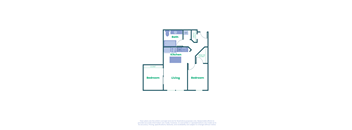 a floor plan of a house with a bedroom and a living room