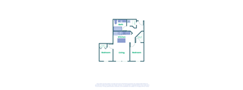 a floor plan of a house with a bedroom and a living room