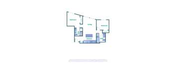 a floor plan of a unit with a bedroom and living room