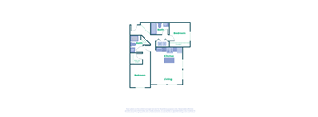 a floor plan of a house with a bedroom and a living room
