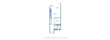 a floor plan of a room with a bedroom and a bathroom
