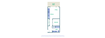 a floor plan of a 1 bedroom apartment