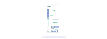 a floor plan of a 1 bedroom apartment