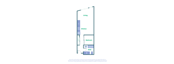 a floor plan of a room with a bedroom and a bathroom