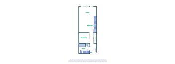 a floor plan of a unit with a bedroom and a bathroom