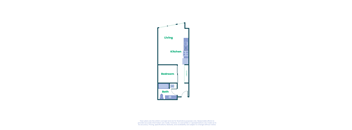 a floor plan of a room with a bedroom and a bathroom