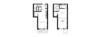 Two floor plans of a house with dimensions and measurements.