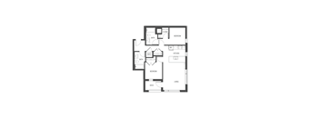 A black and white image of a house floor plan.