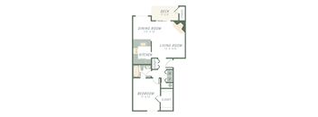 a floor plan of a living room with a kitchen and a bedroom