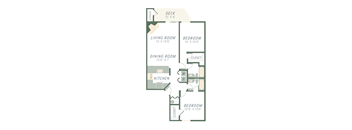 a floor plan of a bedroom apartment