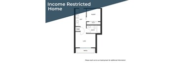 A diagram of an income restricted home showing the layout of the rooms.