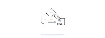 a floor plan of a house with a bedroom and a living room