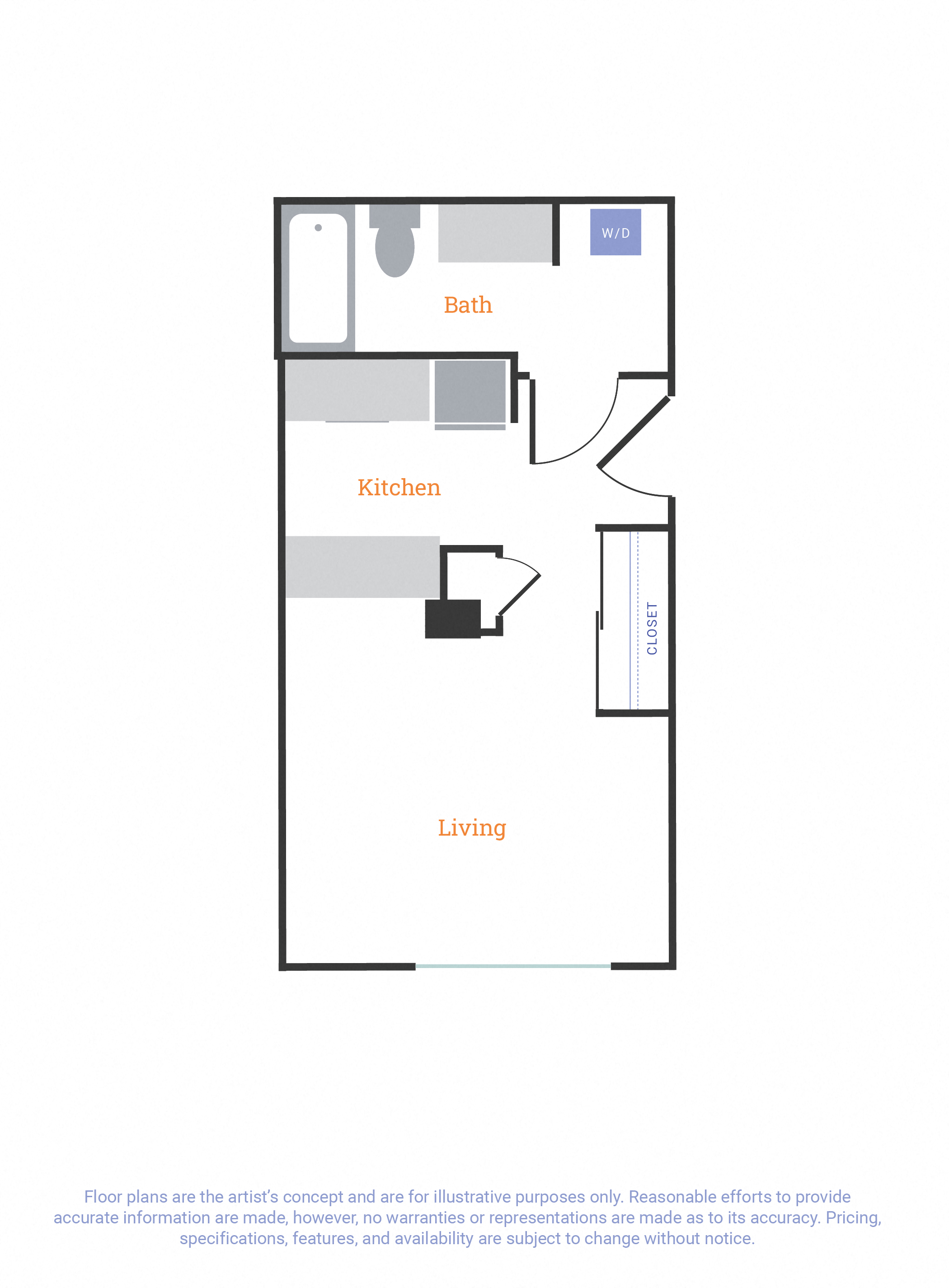 a floor plan of a house with a bedroom and a living room