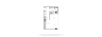 a floor plan of a unit with a bedroom and a bathroom