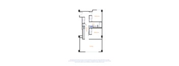 a floor plan of a bedroom apartment