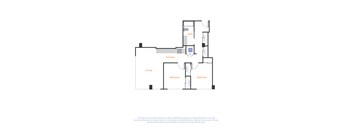 a floor plan of a house with a bedroom and a living room