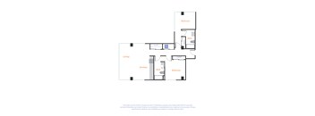 a floor plan of a unit with a bedroom and living room