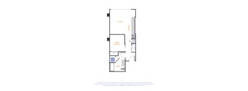 a floor plan of a 1 bedroom apartment