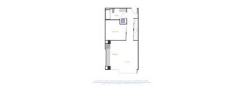 a floor plan of a house with a bedroom and a living room