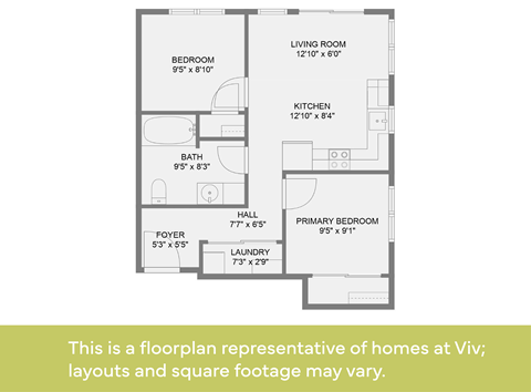 this is a floorplan representative of homes at vic layouts and square footage may vary