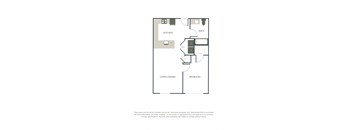 a floor plan of a house with a bedroom and a living room