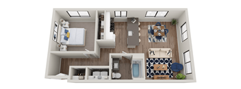 a1 floor plan  1 bedroom with 2 baths  119