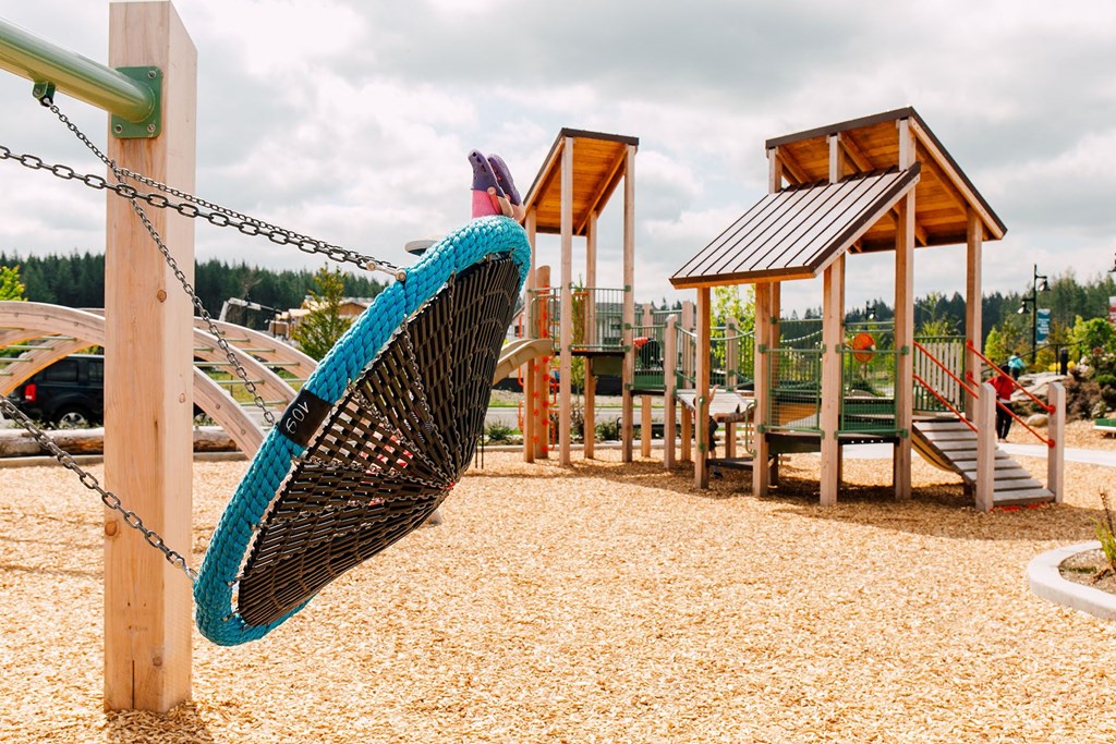 a hammock swing in a playground at a park