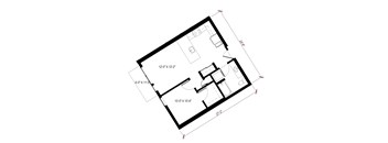 A floor plan of a house with dimensions and measurements.