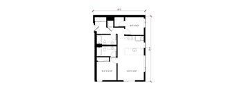 A black and white image of a floor plan for a house.