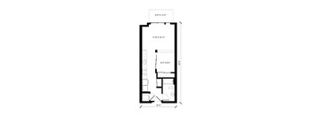 A black and white image of a floor plan for a room.