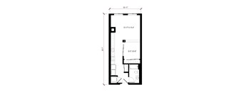 A black and white image of a floor plan of a room.