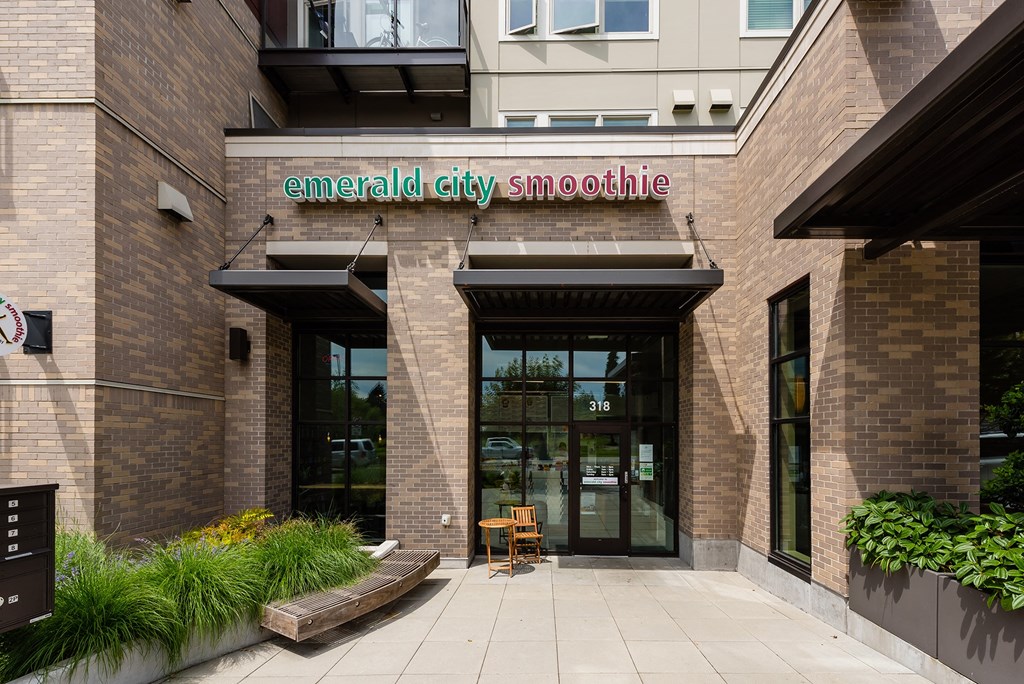 a picture of the entrance to emerald city smoothie